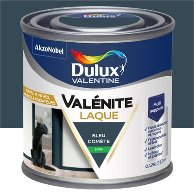 Peinture Boiseries Laque Acrylique Valénite Bleu Comète Satin 125 mL - DULUX VALENTINE