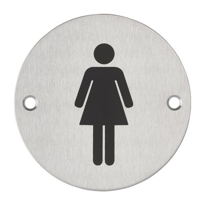 Plaque signalétique à visser Wc femme diamètre 76 mm THIRARD