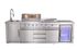 Cuisine d'extérieure inox avec évier, réfrigérateur, plan de travail, plancha et barbecue BRASERO