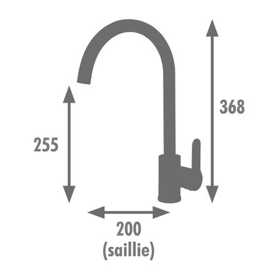 Robinet de cuisine bec rond Chrome Gribs - EDOUARD ROUSSEAU