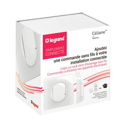 Commande connectée sans fil + plaque Blanc - Céliane with Netatmo LEGRAND