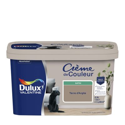 Peinture crème de couleur Terre d'Argile Satin 2,5 L - DULUX VALENTINE