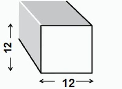 CARRE ACIER LAMINE A CHAUD VERNI 12X12MM 1M  CQFD