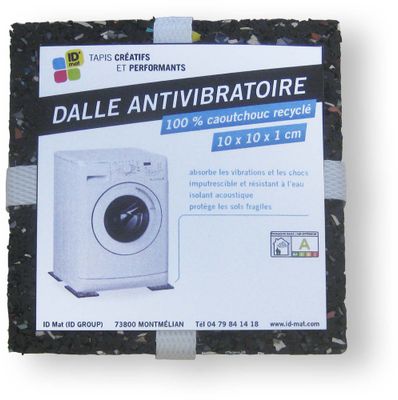 Dalle anti-vibrations 100 x 100 mm épaisseur 10 mm par 4 ID HOME