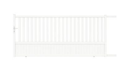 Portail coulissant aluminium CHAMBERY l.3,50 x l.1,55 blanc JARDIMAT