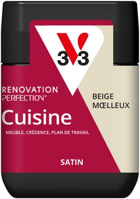 Peinture de rénovation pour cuisine beige moelleux finition satinée 75 mL - V33