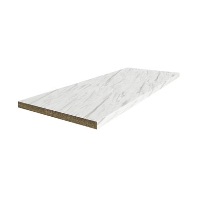 Plan de travail effet marbre blanc SILK 3000 x 640 x 38 mm FAB