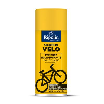 Bombe de peinture multi-supports solution vélo maillot jaune mat velouté 400 mL - RIPOLIN