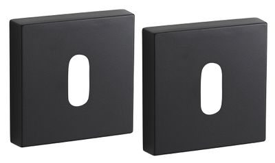 Rosaces de porte carrées à clé noir mat 50 x 50 mm FROSIO