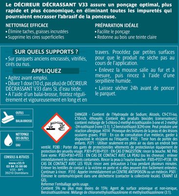 Décrassant pour parquet 0,5 L - V33
