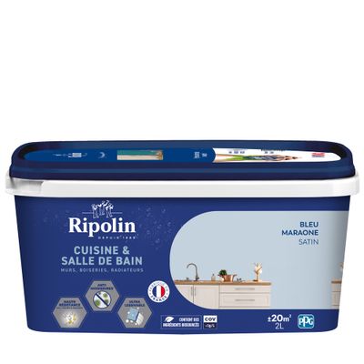 Peinture Cuisine & Bain Bleu Maraone 2 L - RIPOLIN