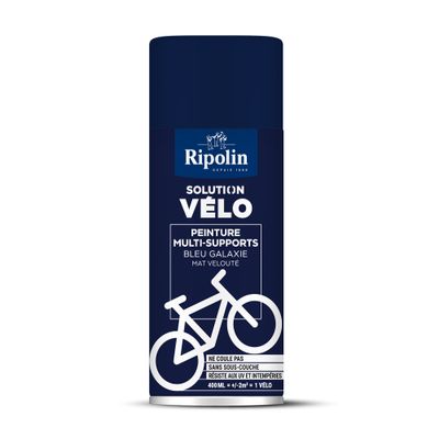 Bombe de peinture multi-supports solution vélo bleu galaxie mat velouté400 mL - RIPOLIN