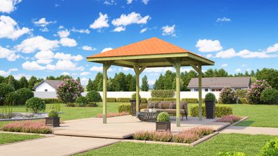 Tonnelle -  651 - 257 x 120 cm -  bardeaux de toit inclus Livraison gratuite domicile - WEKA