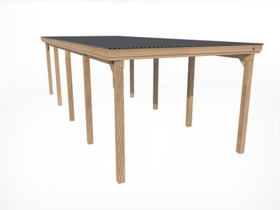 Carport -  617 - 330 x 120 cm - toit en acier Livraison gratuite domicile WEKA