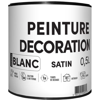 Peinture acrylique Satin Blanc 0,5 L - TDP