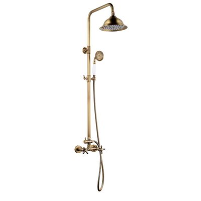 Colonne de douche avec mélangeur vieux bronze Retro - EDOUARD ROUSSEAU