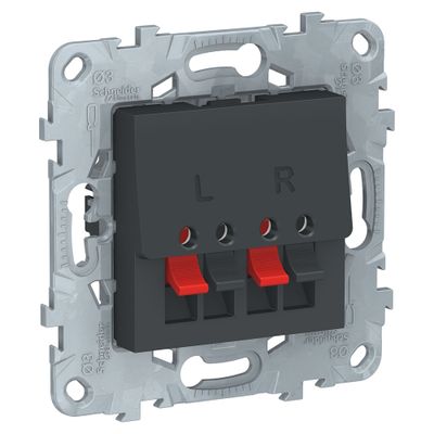 Prise haut-parleurs anthracite - Unica SCHNEIDER ELECTRIC
