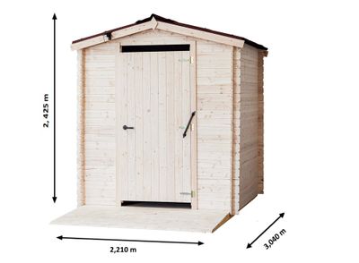 Abri de jardin avec étagères en bois traité 1,05 m², Livraison à domicile incluse - HABRITA