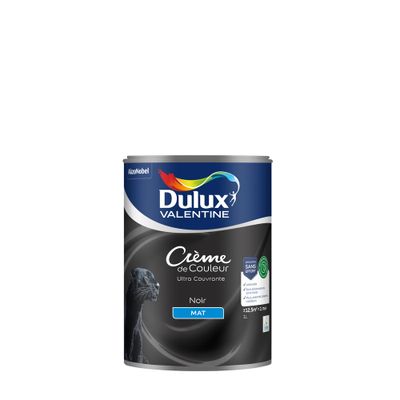 Peinture crème de couleur Noir mat 1L - DULUX VALENTINE