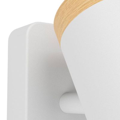 Réglette 3 spots salle de bains GU10 Consuma blanc et bois IP44 9W - EGLO