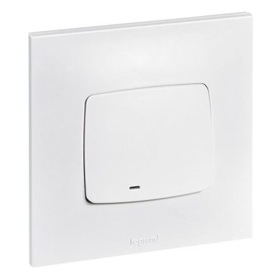 Interrupteur va-et-vient lumineux encastrable 10A complet Blanc - Neptune LEGRAND