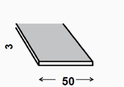 Profilé plat aluminium laqué anthracite 50 x 3 mm 2,50 m CQFD