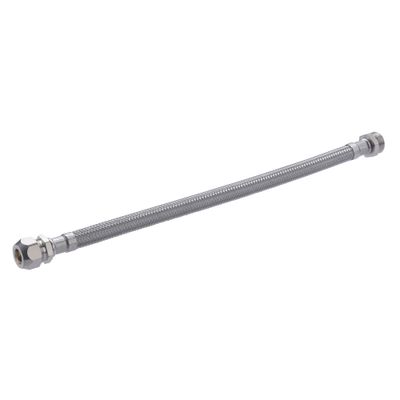 Flexible inox 30 cm mâle 12/17 avec raccord bicone pour cuivre diamètre 12 mm