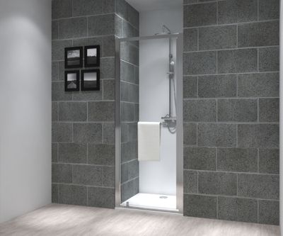Porte de douche pivotante 80x195 cm profilé chrome verre transparent 6 mm Serenity - OCEA