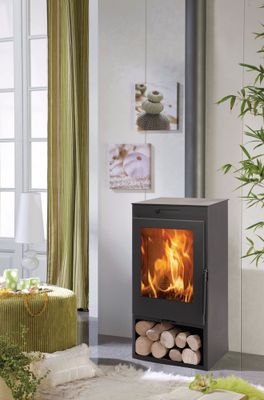 Poêle à bois sur bucher 6,3 kW ZAHARA 7 étoiles flammes vertes - PANADERO