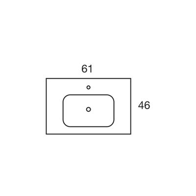 Plan vasque de salle de bains New Onix L60 x H19 x P46 cm céramique blanc