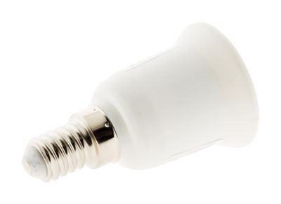 Adaptateur de douille électrique E14 vers E27 plastique blanc - ZENITECH