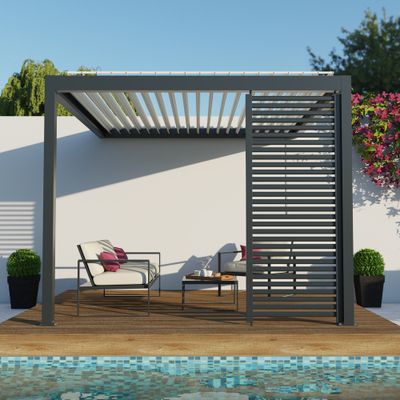 Parois ajourée pour pergola SOFIA gris 0,96 m - ORIAL
