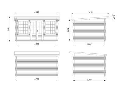 Chalet de jardin en bois Lisa - 16,1 m² hors-tout - Livraison à domicile incluse - PALMAKO