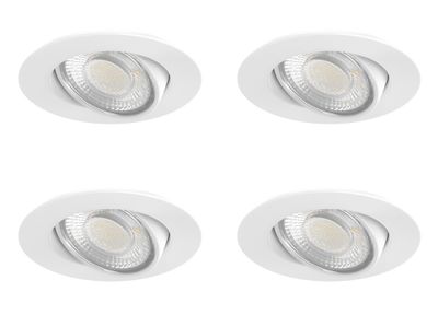 Spots LED encastrables salle de bain IP65 et BBC dimmables et orientables Blancs par 4 - EF5 ARIC
