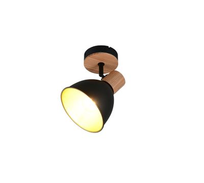 Spot E27 Delume noir et bois 40W - REALITY