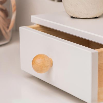 Bouton de meuble rond bois hêtre diamètre 29 mm par 6 REI