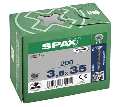 Vis tête fraisée T-star 3,5 x 35 mm par 200 SPAX