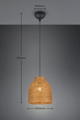 Suspension E27 Ø25 cmJoeline fil de papier naturel 10W - CASALUM