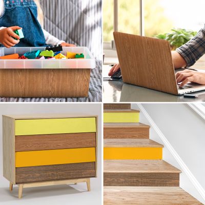 Adhésif décoratif effet bois chêne moyen 2 x 0,45 m VENILIA