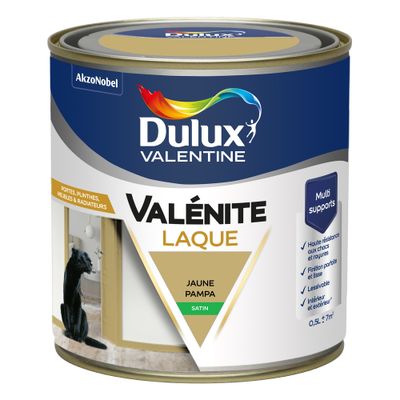 Peinture Boiseries Laque Acrylique Valénite Satin Jaune Pampa 0,5 L  - DULUX VALENTINE