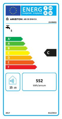 Chauffe-eau électrique sur évier 30L Andris Black - ARISTON