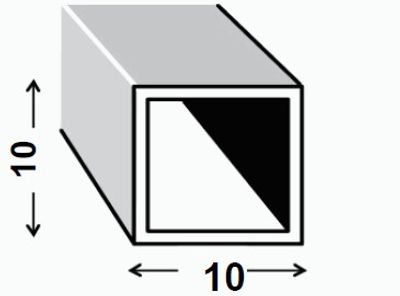 Tube carré aluminium anodisé brossé 10 x 10 mm 1m CQFD