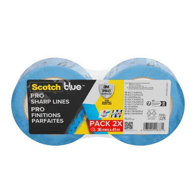 Ruban de masquage pro pour finitions  parfaites 41 mm x 36 mm par 2 - SCOTCH