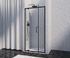 Porte de douche pivotante 100x200 cm profilé noir verre transparent 8 mm Signature - OCEA