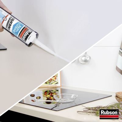 Mastic Silicone Bain & Cuisine Pure Blanc 280 ml RUBSON