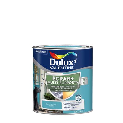 Peinture Ecran+ Multi-supports Dulux Valentine Satin Bleu Turquoise 0,5 L