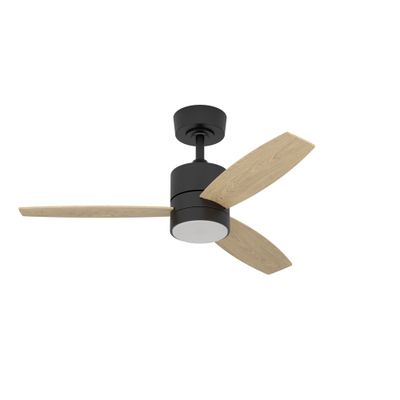 Ventilateur de plafond silencieux avec lumière LED + télécommande Noir/bois Ø106cm - Mandaree EGLO