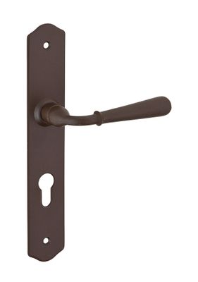 Poignées de porte sur plaques à cylindre Charon acier rouillé THIRARD