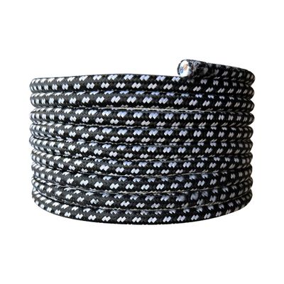 Câble électrique tissu noir & blanc 3m - TIBELEC