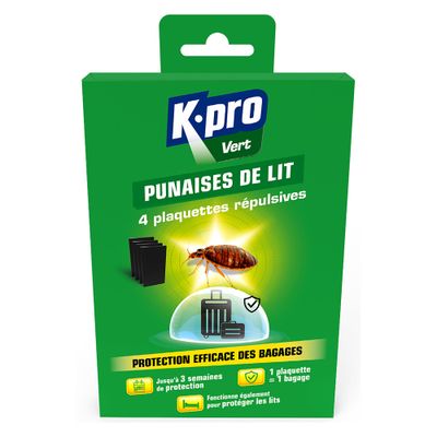 Plaquettes répulsives punaises de lit par 4 - K-PRO